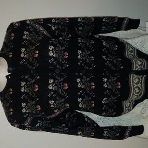 Vintage wool blend fair isle style cardigan